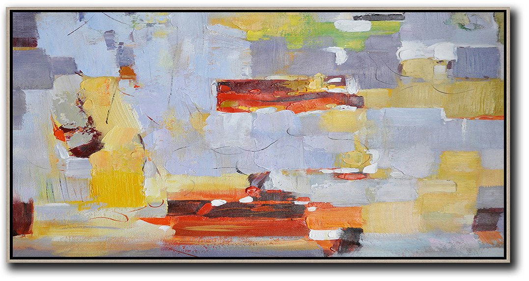 Horizontal Palette Knife Contemporary Art - Cheap Art Canvas Huge